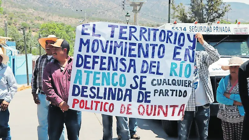 Ejidatarios protestan contra la presa Milpillas en Jiménez del Teul, Zacatecas